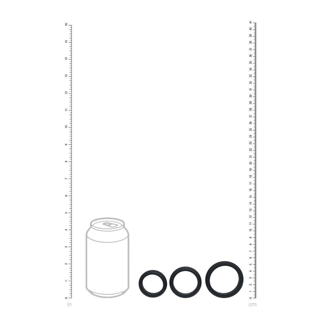 Wide O Siliconen Cockring Set van 3 - S/M/L - Zwart - Afbeelding 5