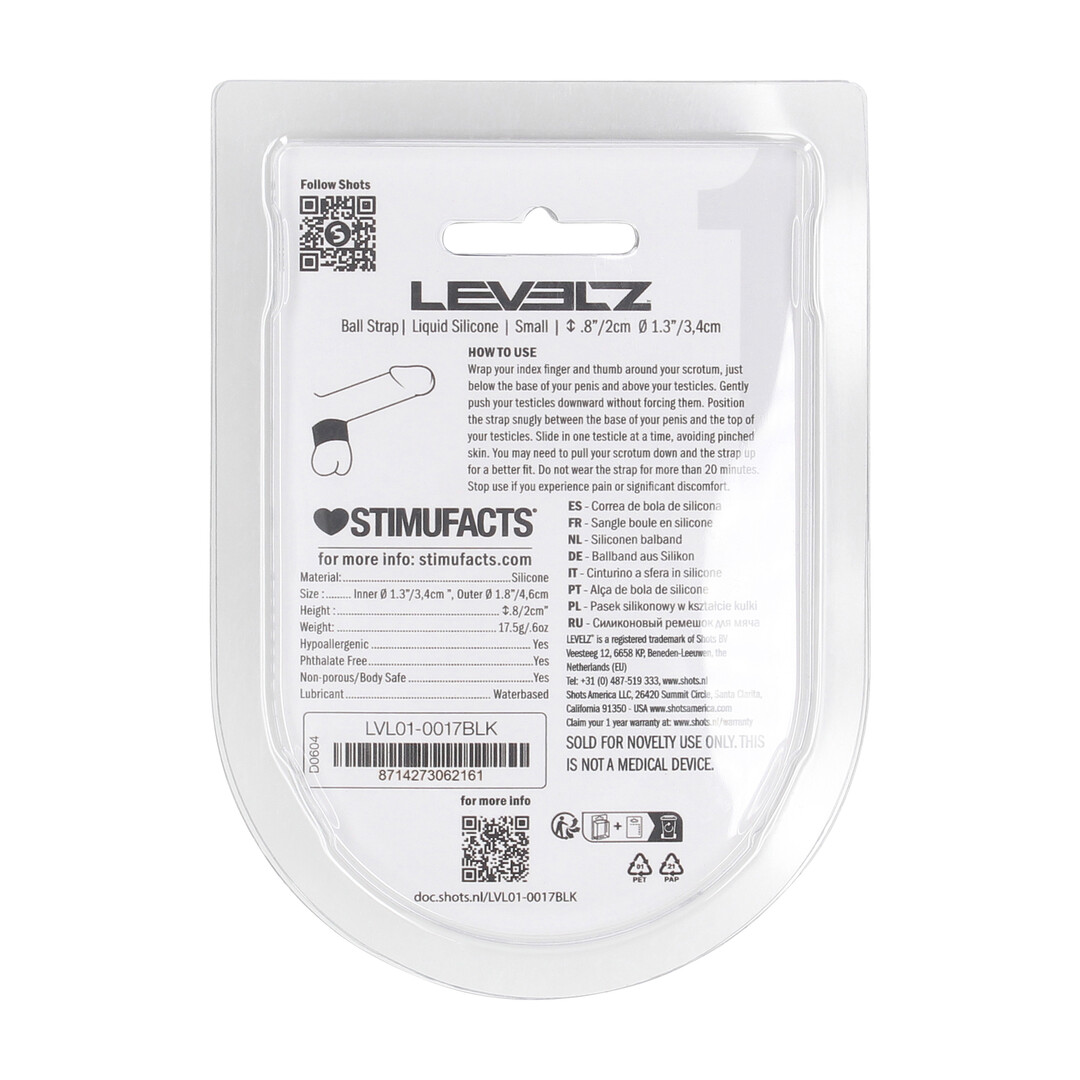 Vloeibare Silicoen Balriem - S - 34mm - Zwart - Afbeelding 3