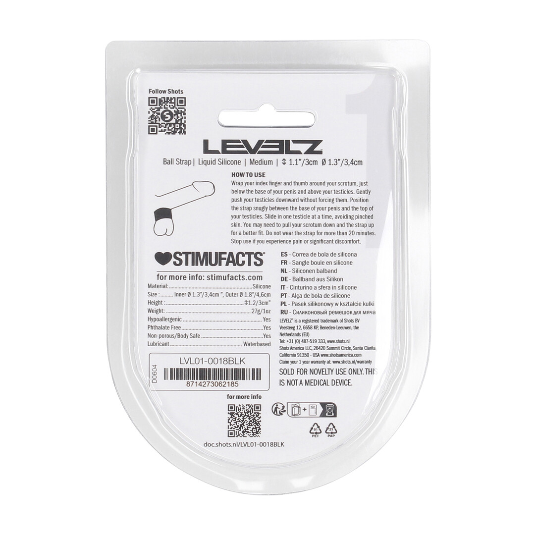 Vloeibare Silicoen Balriem - M - 34mm - Zwart - Afbeelding 3