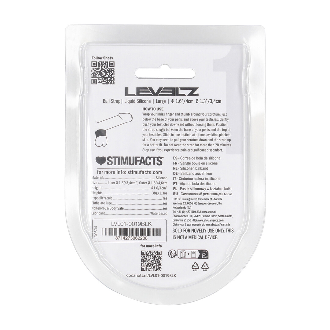 Vloeibare Siliconen Balriem - L - 34mm - Zwart - Afbeelding 3