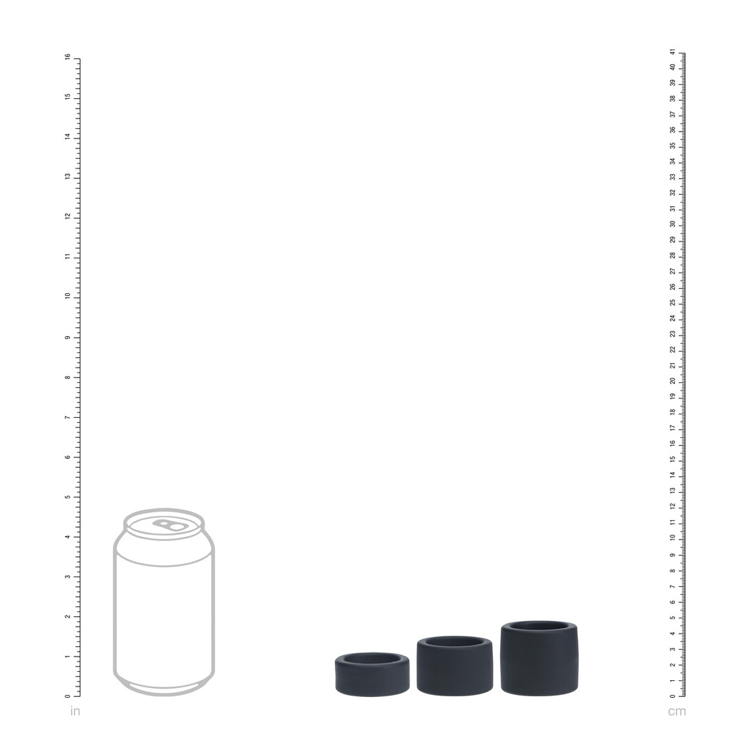 Vloeibare Siliconen Balriem Set van 3 - S/M/L - Zwart - Afbeelding 5