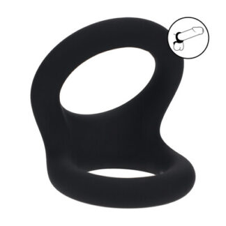 Double O Silicone Cockring - M - Zwart