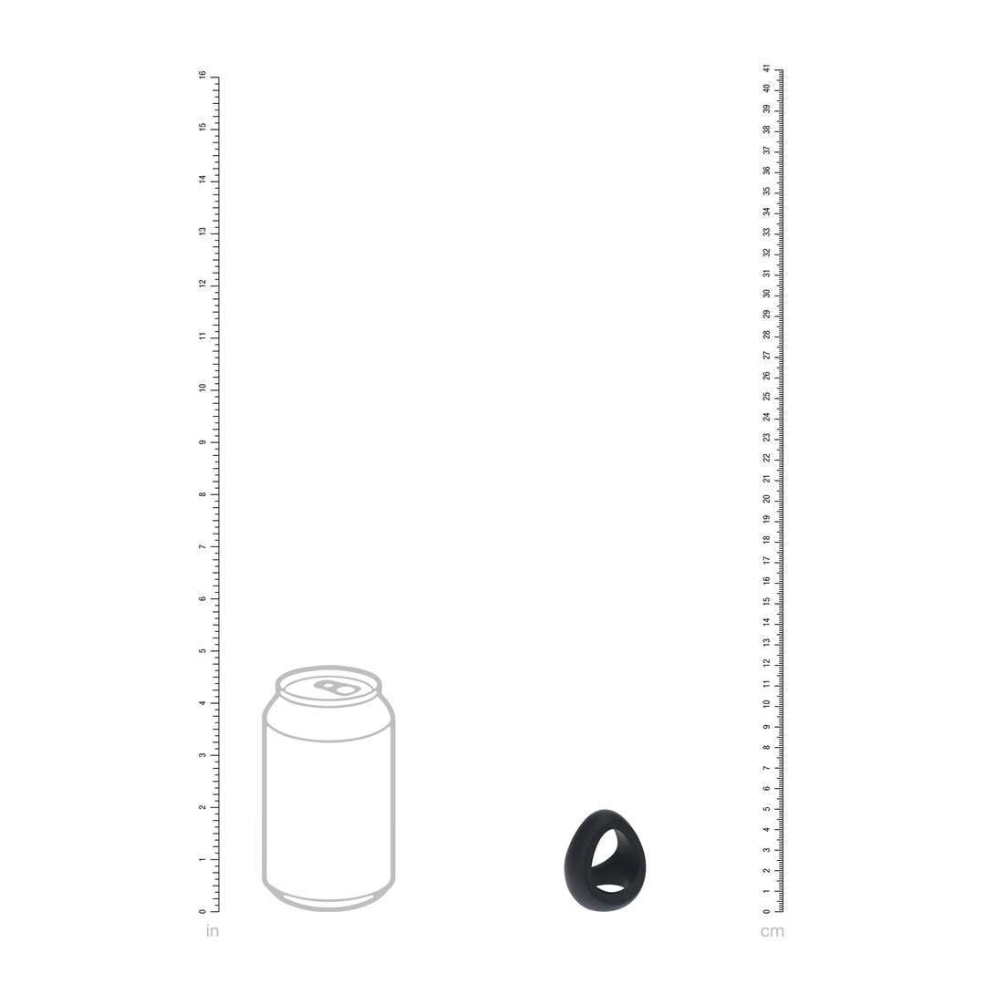Zachte Tri O Siliconen Cockring - Zwart - Afbeelding 4