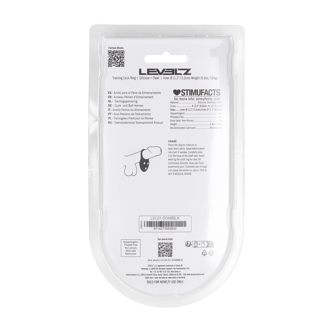 Siliconen Trainings Cockring - L - Zwart - Afbeelding 3