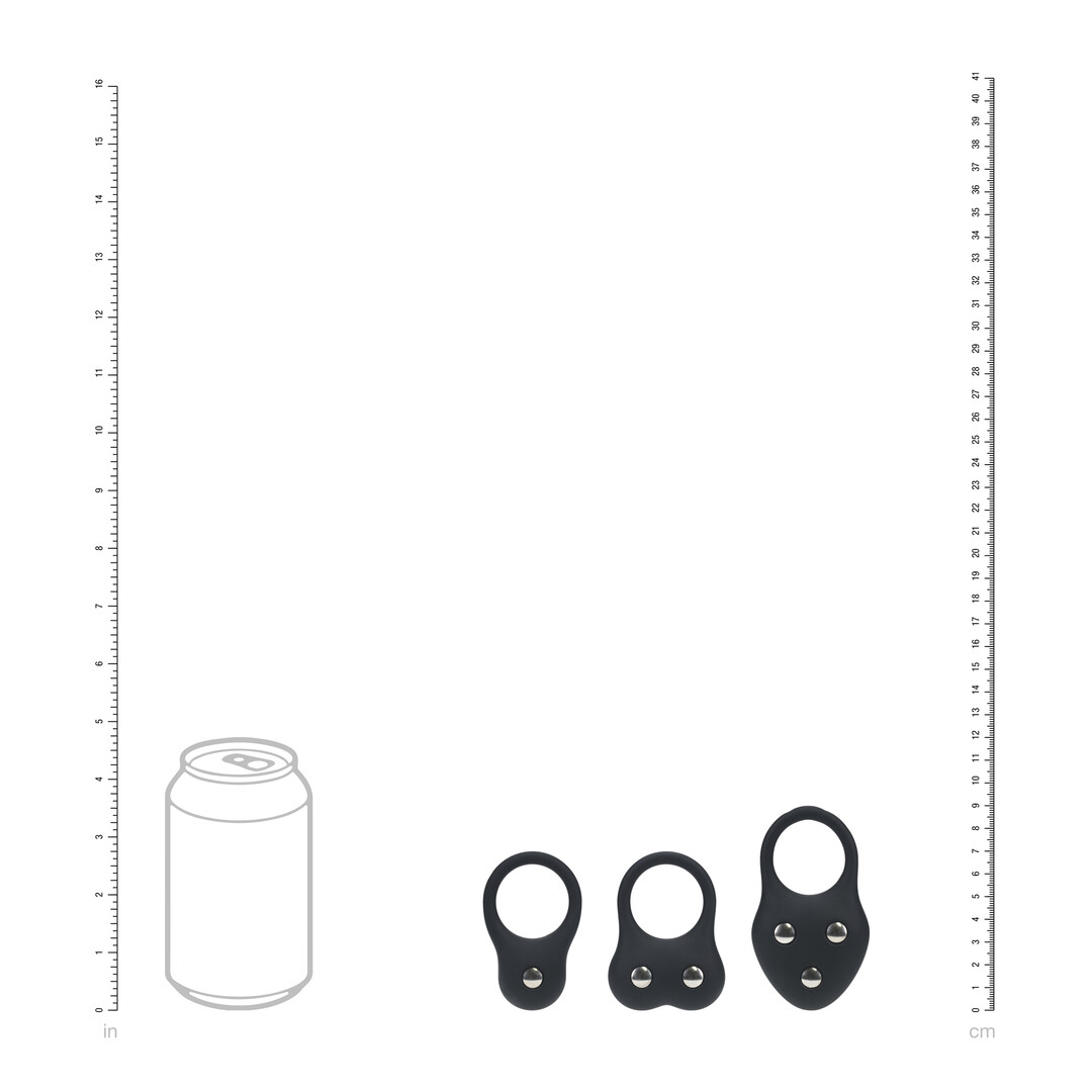 Siliconen Trainings Cockring Set van 3 - S/M/L - Zwart - Afbeelding 5