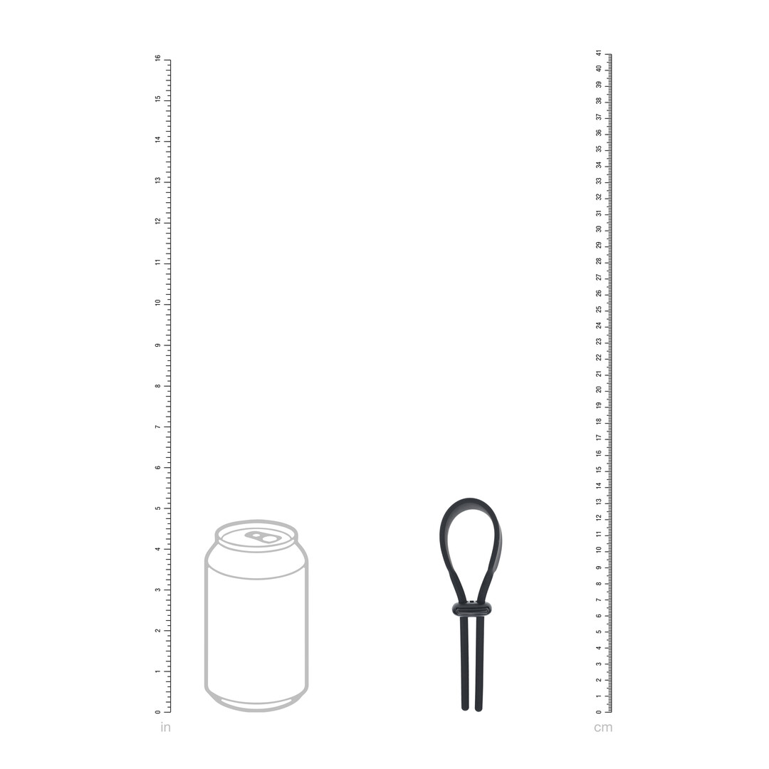 Brede Verstelbare Siliconen Lasso Cockring - 5mm - Zwart - Afbeelding 5