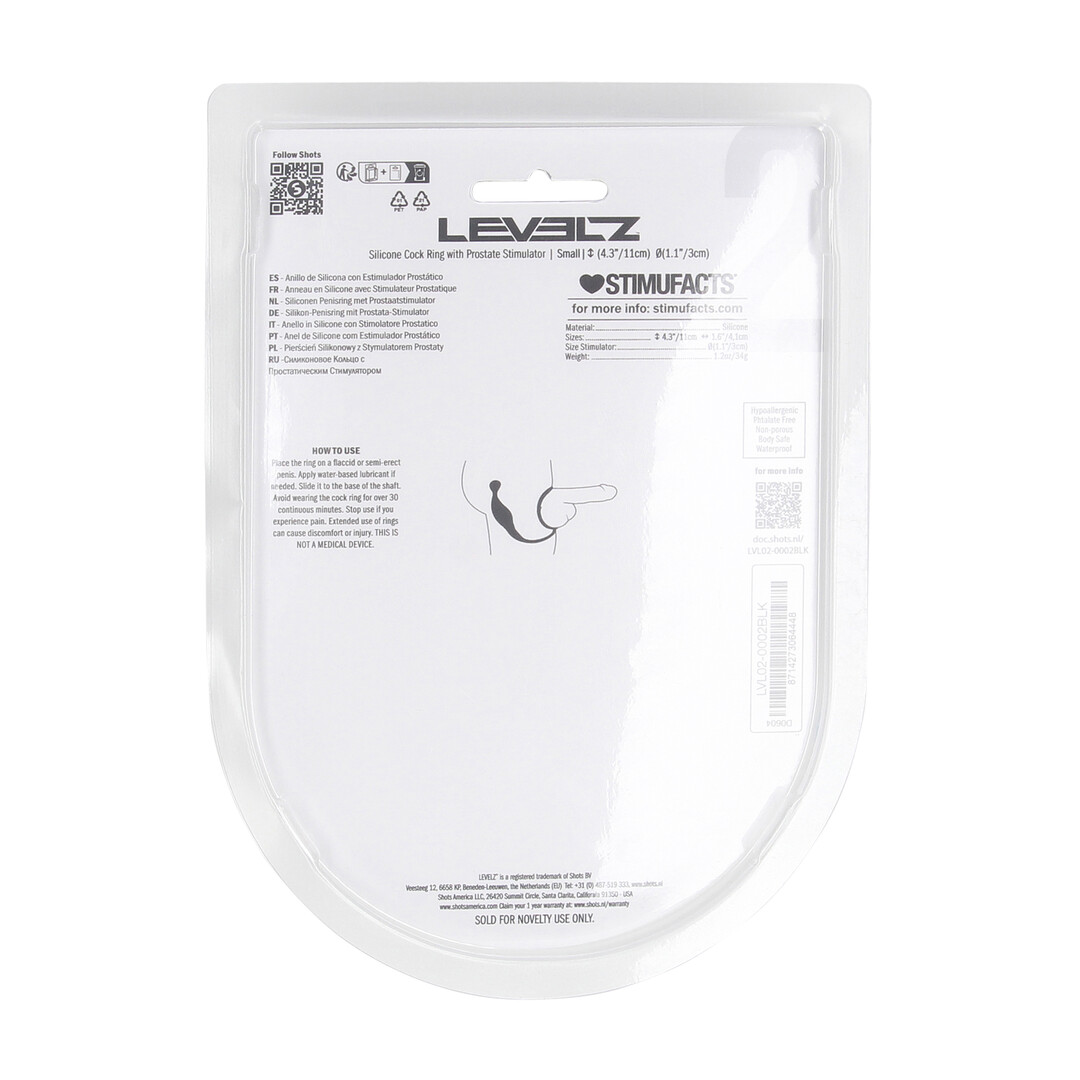 Siliconen Cockring met Prostaatstimulator - S - Zwart - Afbeelding 3