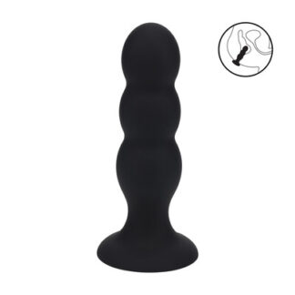Tri Rattle Liquid Silicone Anale Plug - L - Zwart