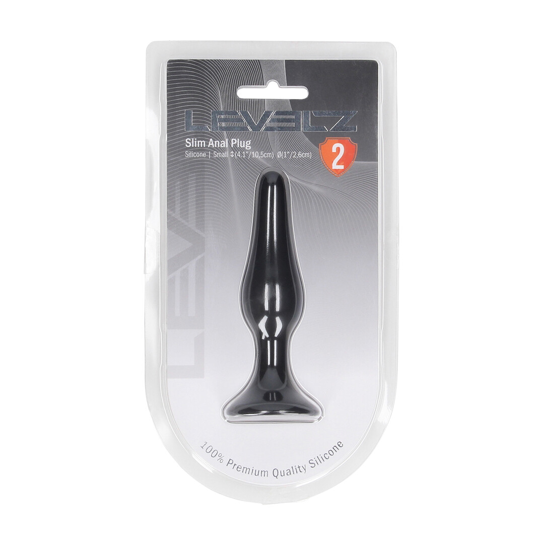 Slim Silicone Anale Plug - S - Zwart - Afbeelding 2