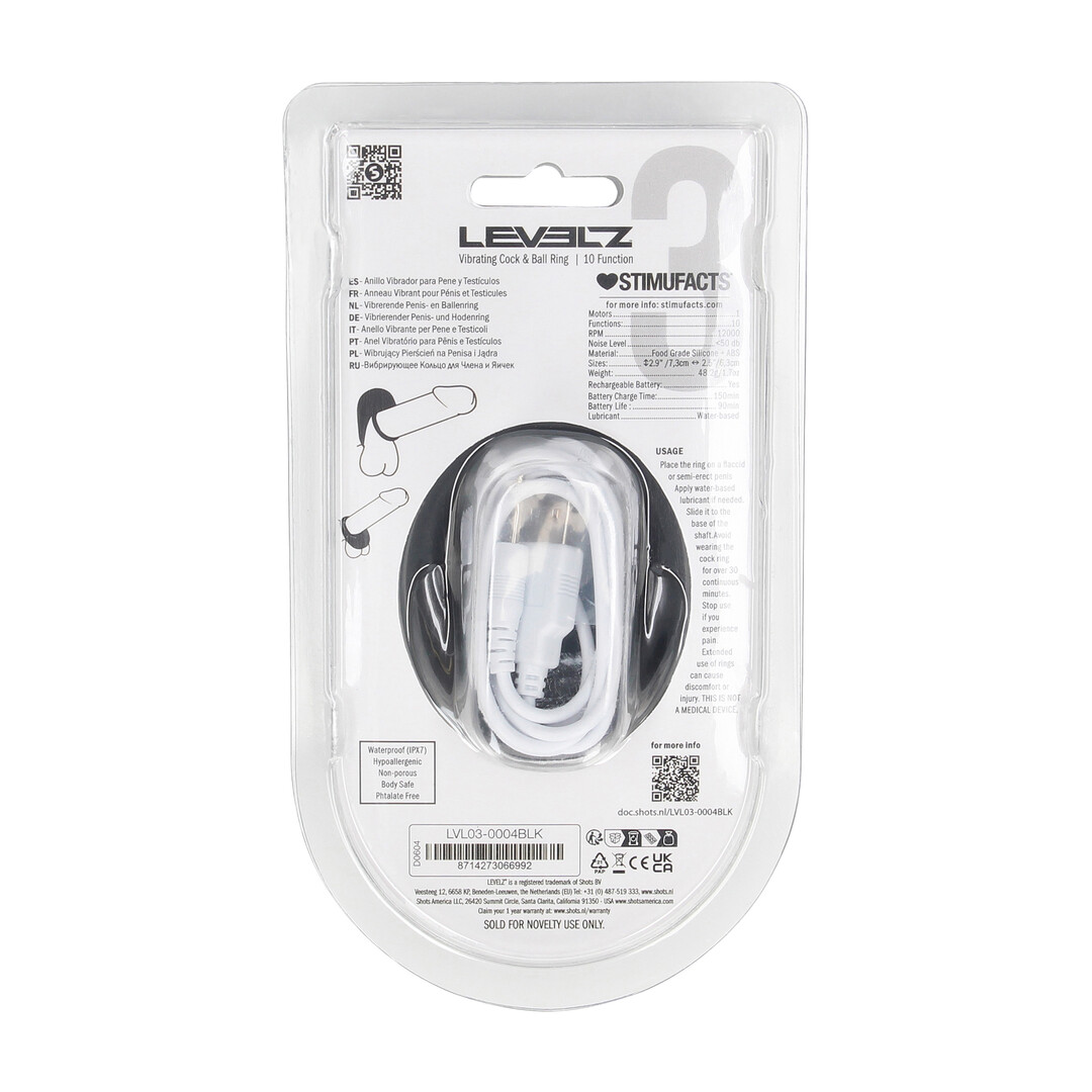 Vibrerende Vloeibare Siliconen Cock- en Ballenring - Zwart - Afbeelding 3