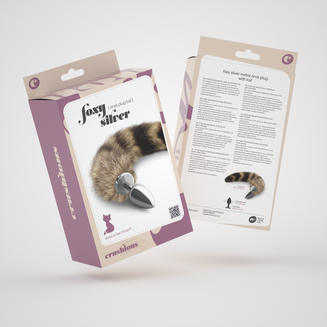 Foxy Silver - Metalen Anale Plug met Staart - Zilver/Bruin - Afbeelding 2