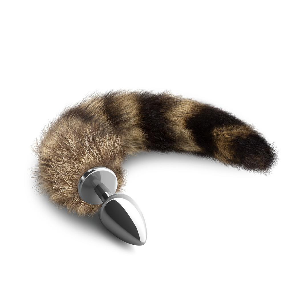 Foxy Silver - Metalen Anale Plug met Staart - Zilver/Bruin - Afbeelding 3