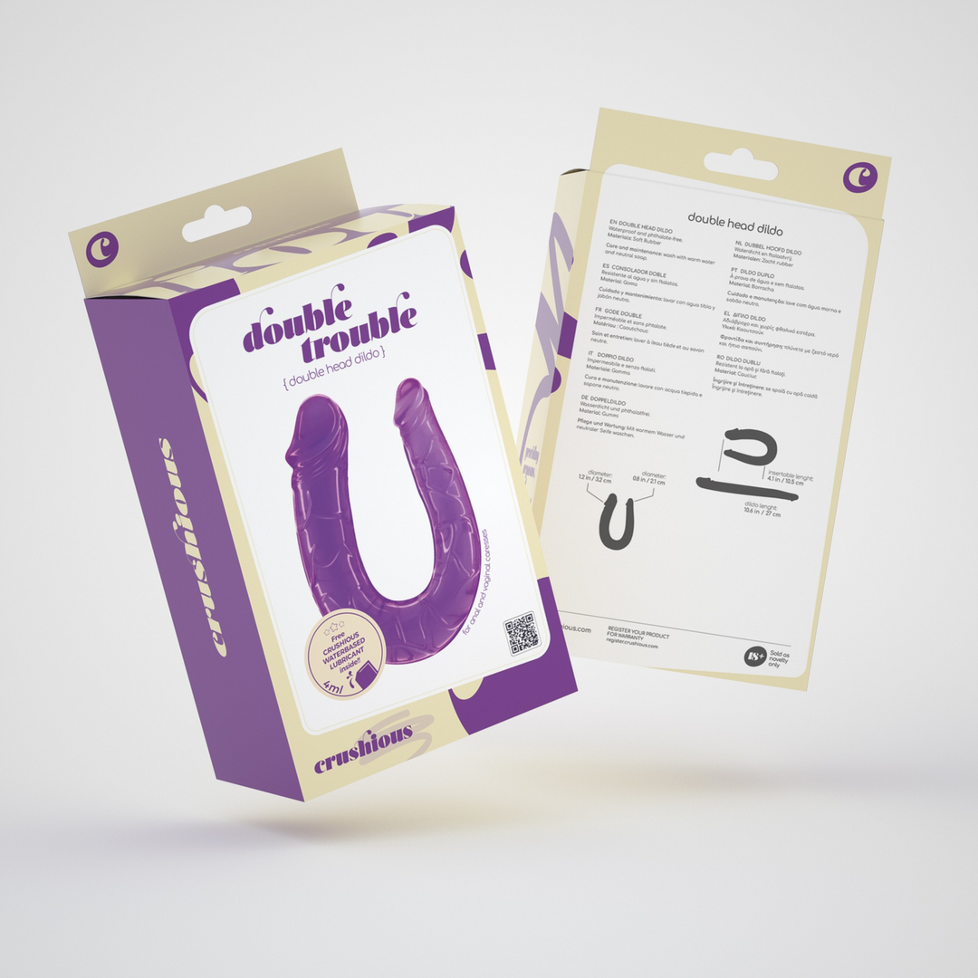 Double Trouble - Double Dildo - 10,6 / 27 cm - Paars - Afbeelding 2