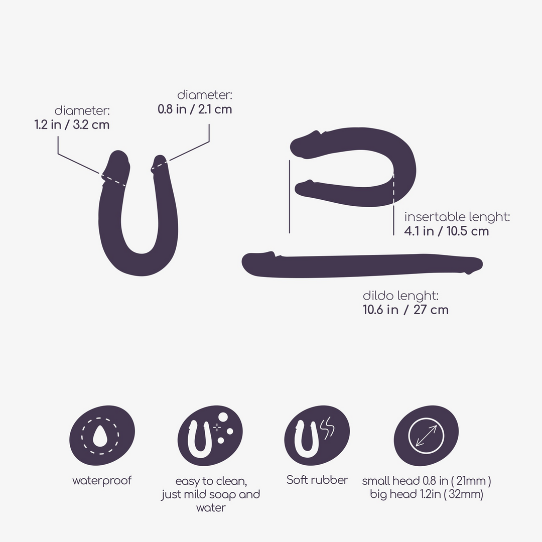 Double Trouble - Double Dildo - 10,6 / 27 cm - Paars - Afbeelding 4