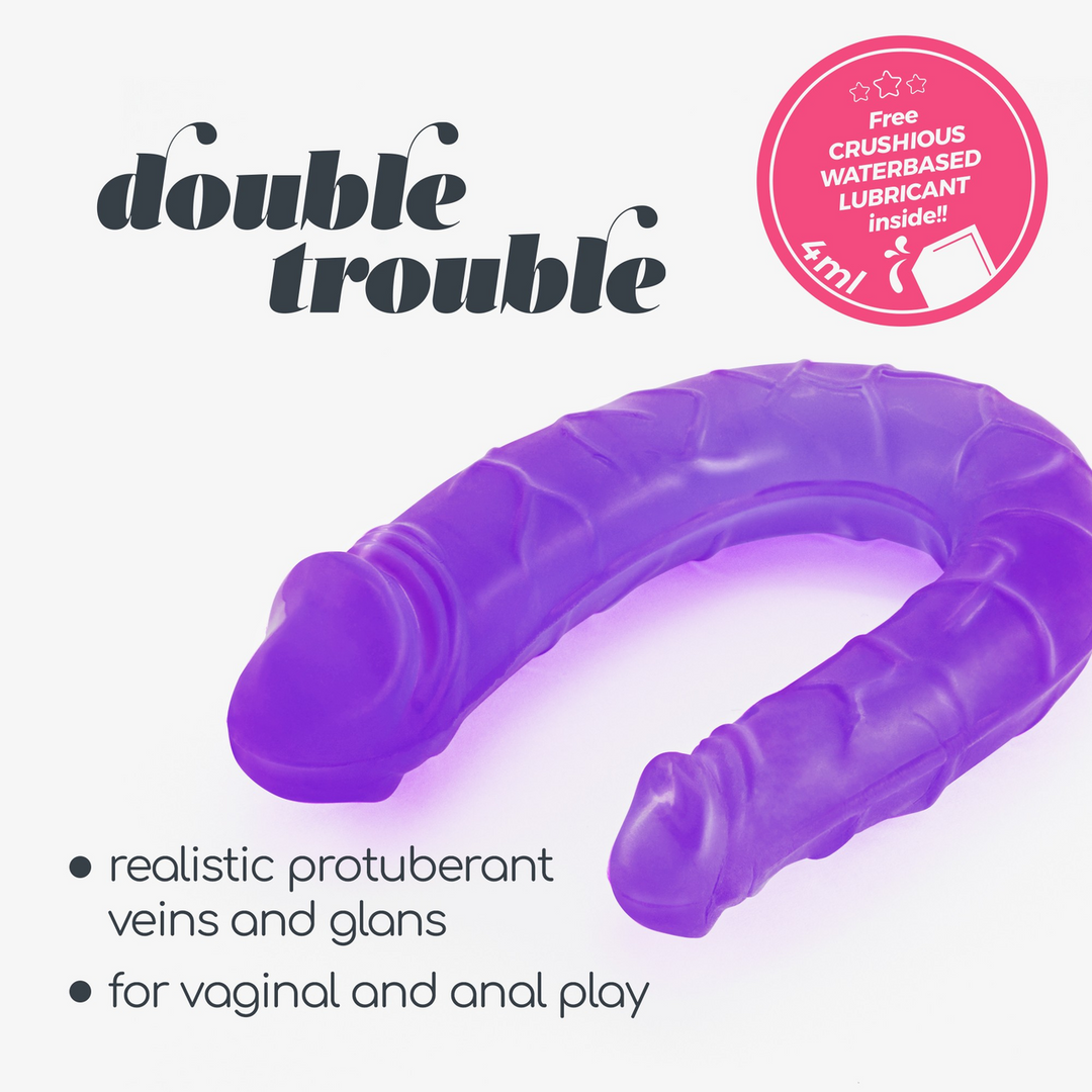 Double Trouble - Double Dildo - 10,6 / 27 cm - Paars - Afbeelding 5