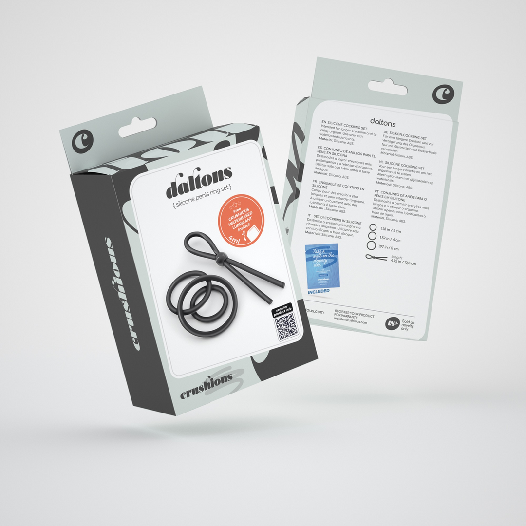 Daltons - Siliconen Cockring Set - Zwart - Afbeelding 2