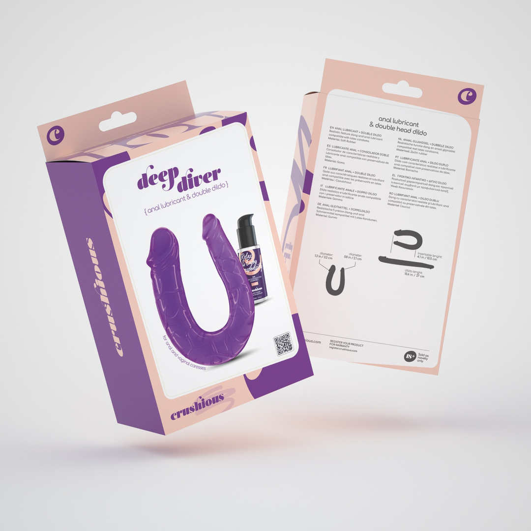 Deep Diver - Double Dildo with Anal Lubricant - 1.7 fl oz / 50 ml - Purple - Afbeelding 2