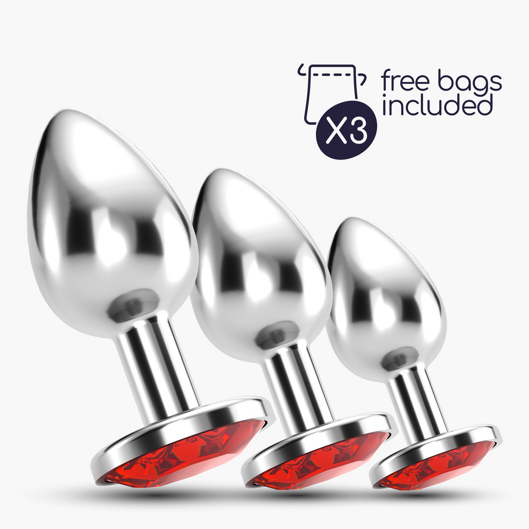 Bijou - Anal Train Trio - 3 Jewel Plugs - Rood - Afbeelding 6