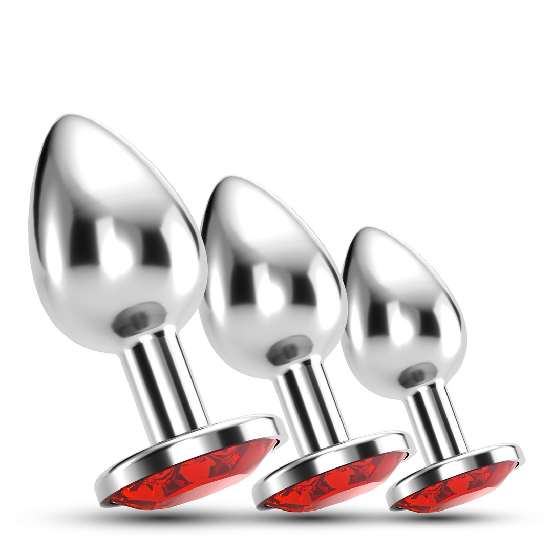 Bijou - Anal Train Trio - 3 Jewel Plugs - Rood - Afbeelding 7