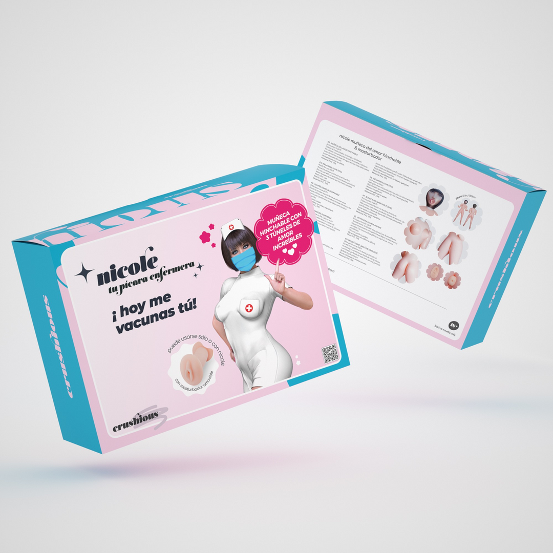 Nicole La Enfermera - Opblaasbare Pop met Stroker - Afbeelding 2
