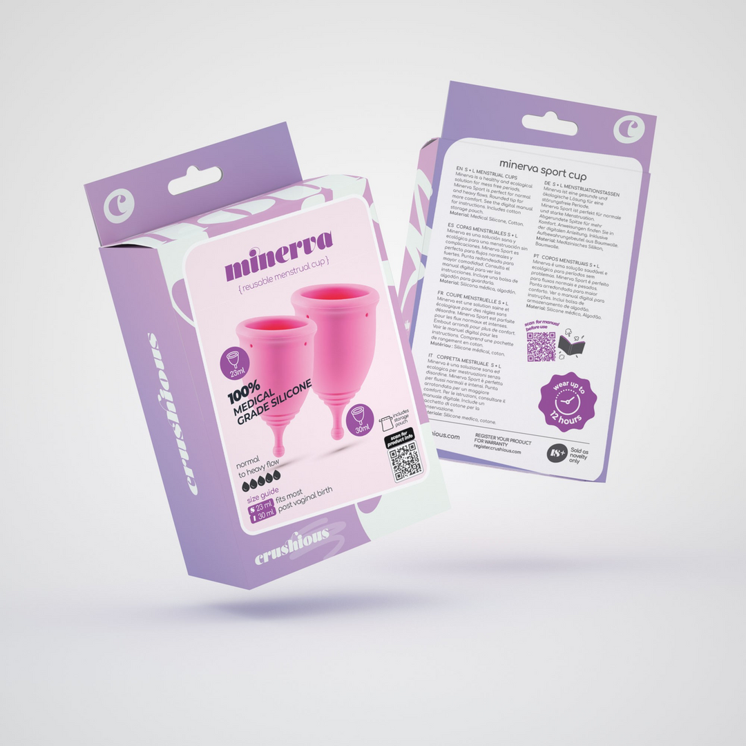 Minerva - Menstruatiecups met Zak - S en L - Roze - Afbeelding 2