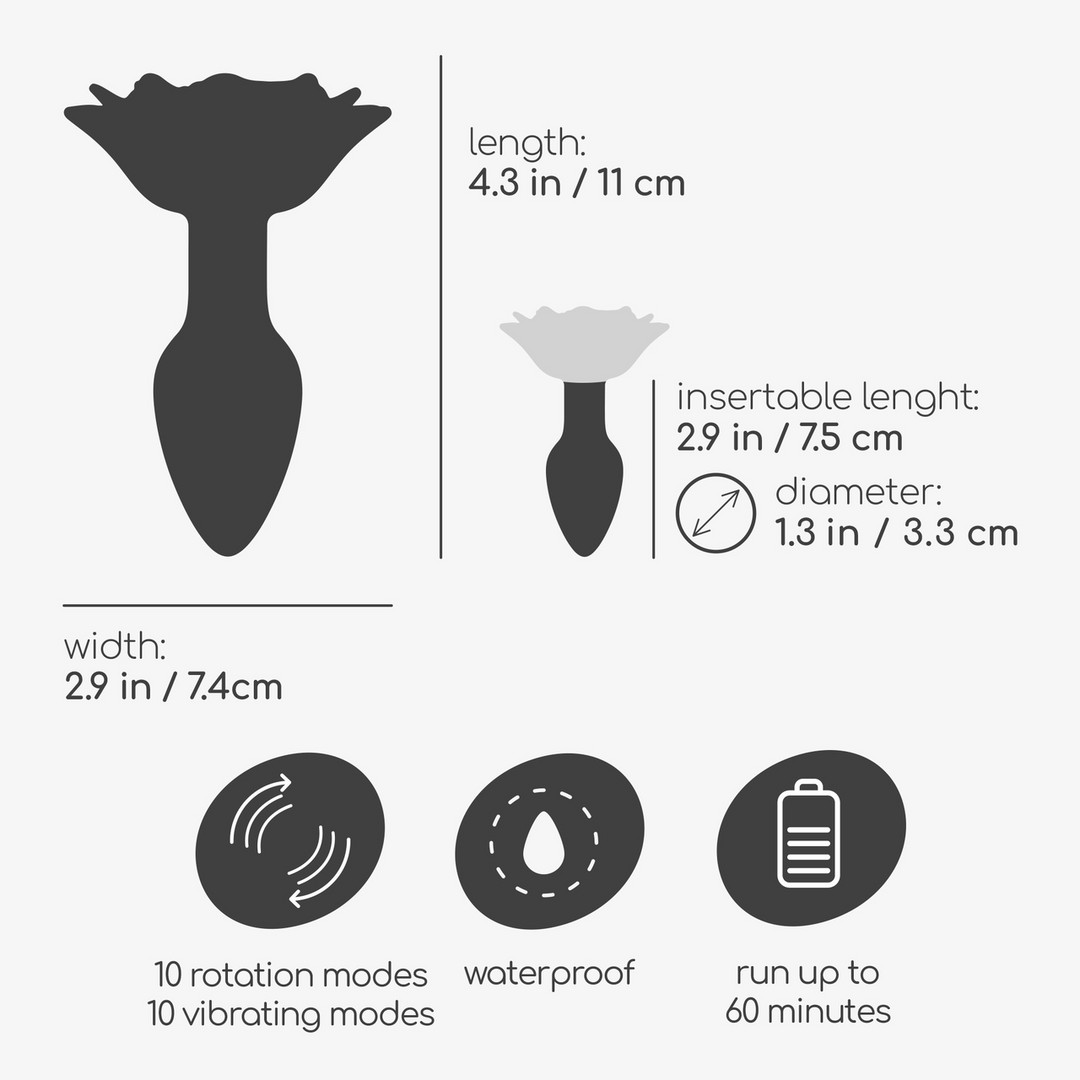 Giulietta - Draaibare Anale Rozenplug met Afstandsbediening - Rood - Afbeelding 6