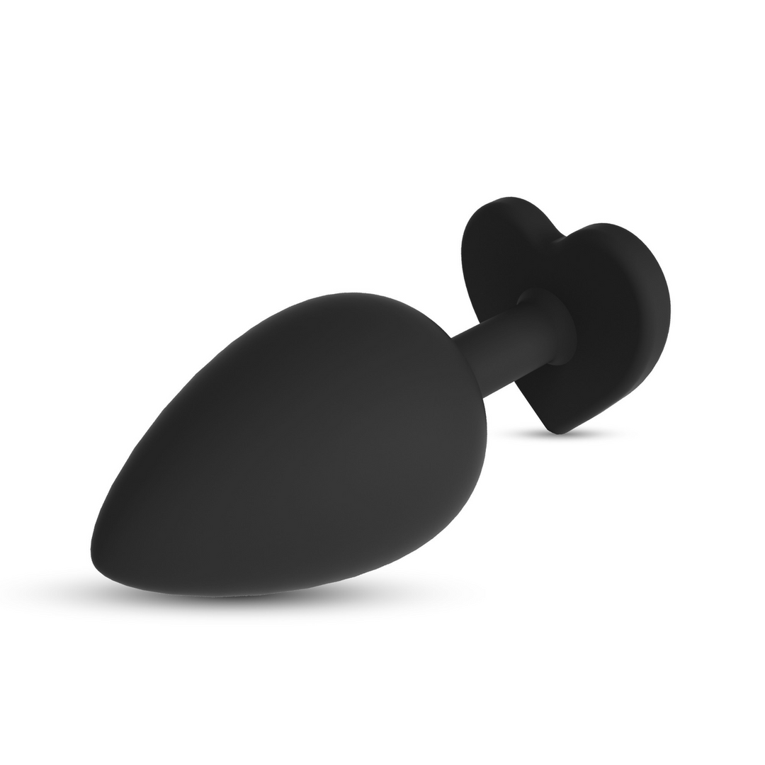 Cuore - Anale Plug met Vier Verwisselbare Edelstenen - Medium - Zwart - Afbeelding 5