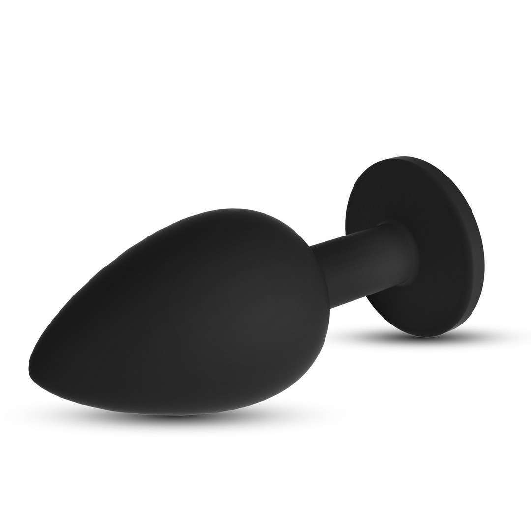 Camileo - Anale Plug met Vier Verwisselbare Edelstenen - Medium - Zwart - Afbeelding 5