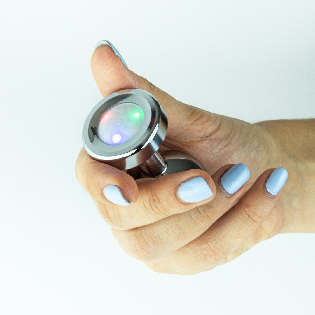 Borealis - Metalen Anale Plug met LED RGB - Medium - Zilver - Afbeelding 7