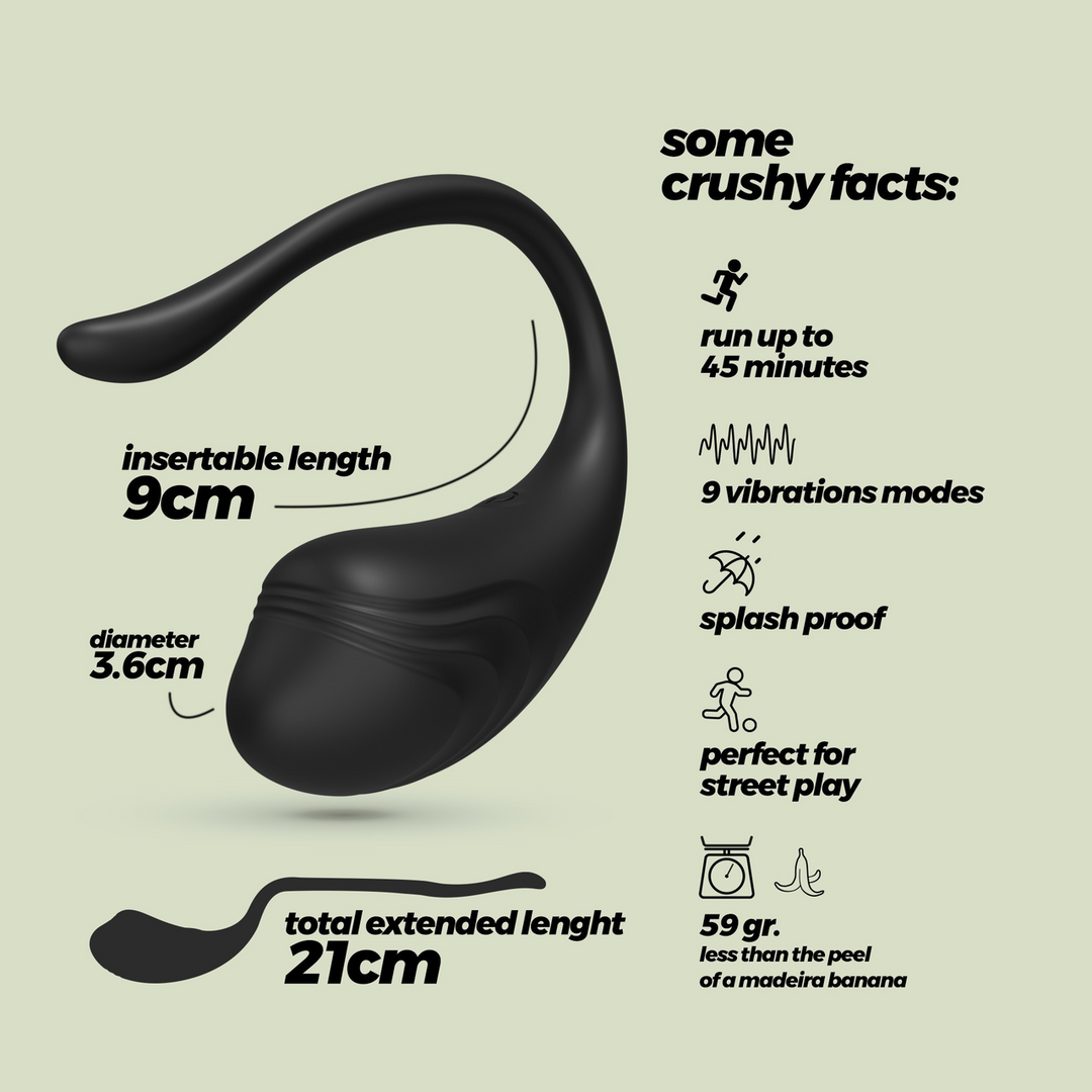 Tamago - Oplaadbaar Vibrerend Ei met Afstandsbediening - Zwart - Afbeelding 7