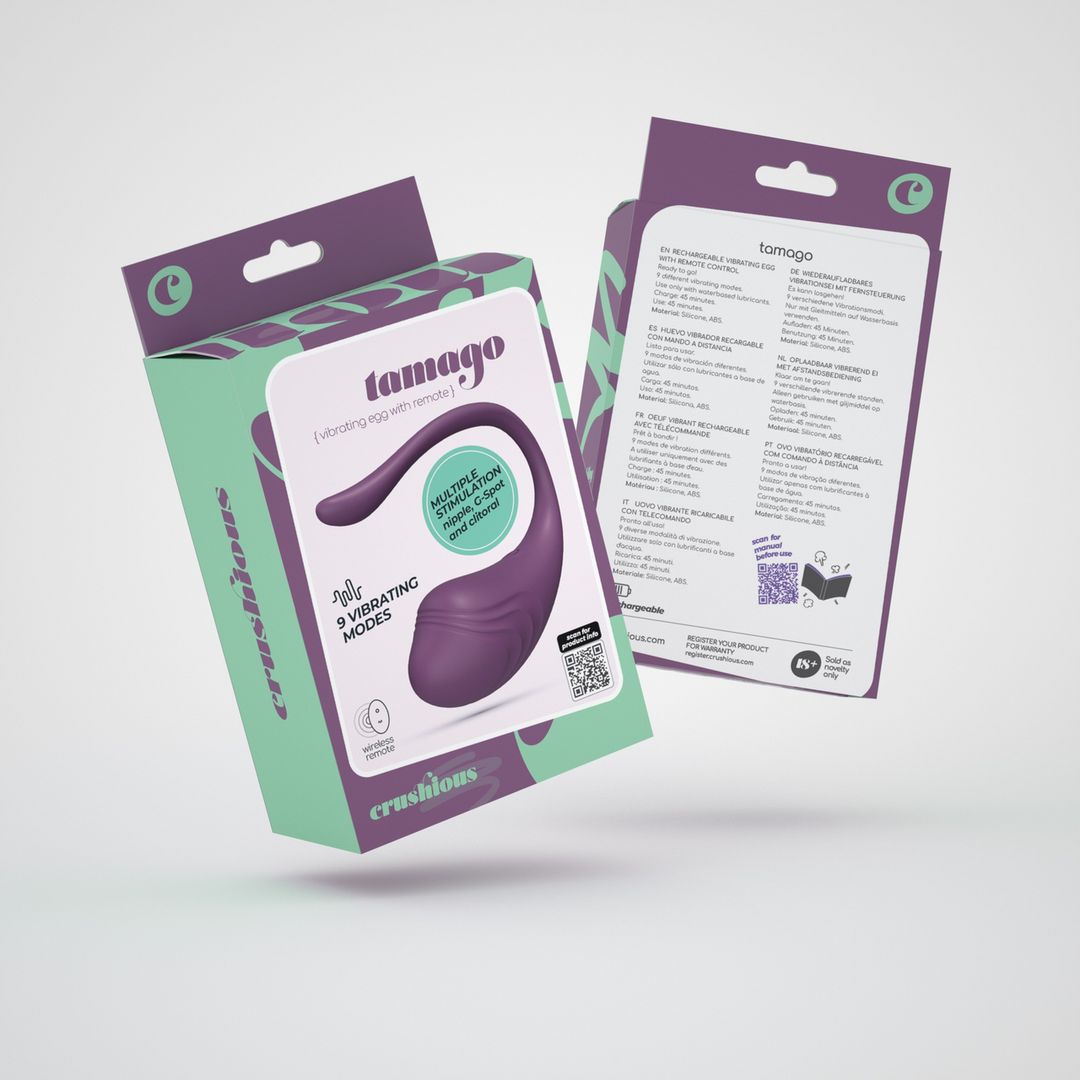 Tamago - Oplaadbaar Vibrerend Ei met Afstandsbediening - Paars - Afbeelding 2