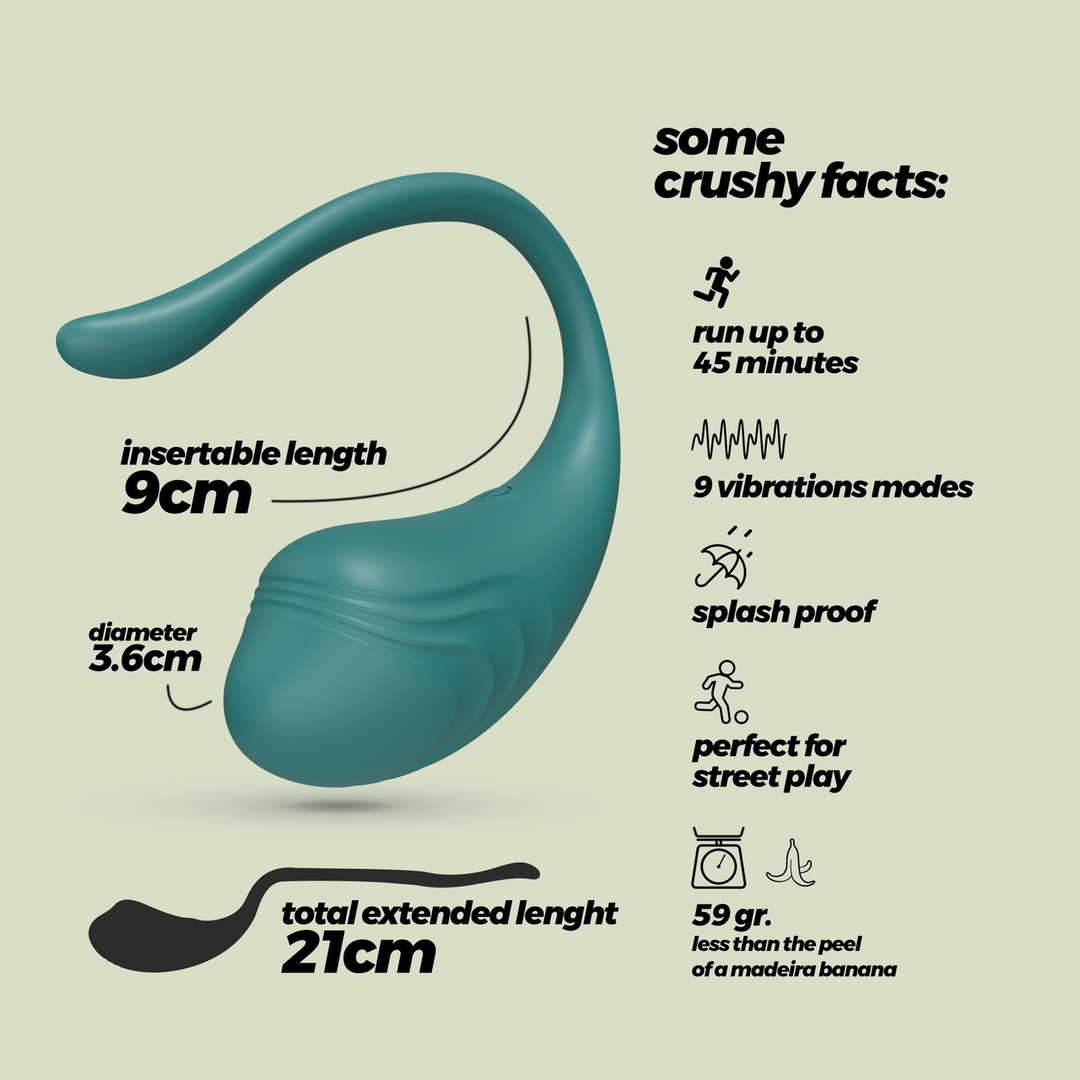 Tamago - Oplaadbaar Vibrerend Ei met Afstandsbediening - Smaragd - Afbeelding 7