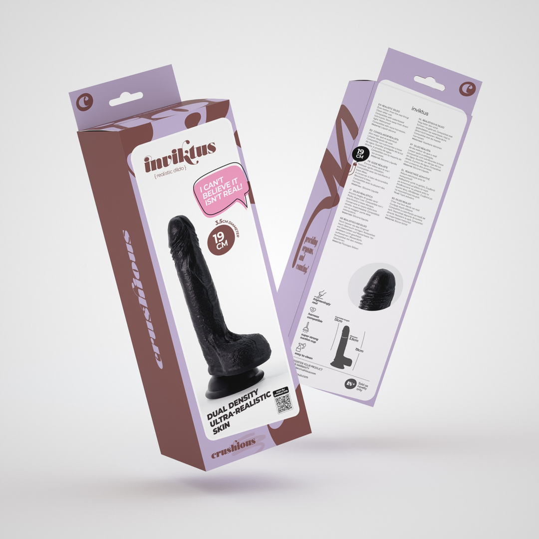 Inviktus - Vloeibare Siliconen Dildo - 7 / 19 cm - Zwart - Afbeelding 2