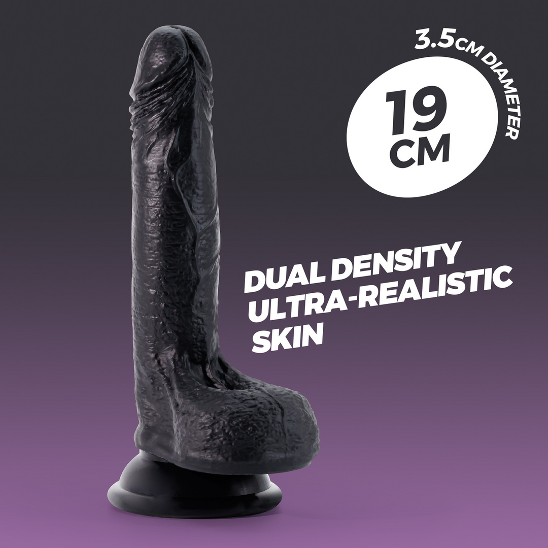 Inviktus - Vloeibare Siliconen Dildo - 7 / 19 cm - Zwart - Afbeelding 6