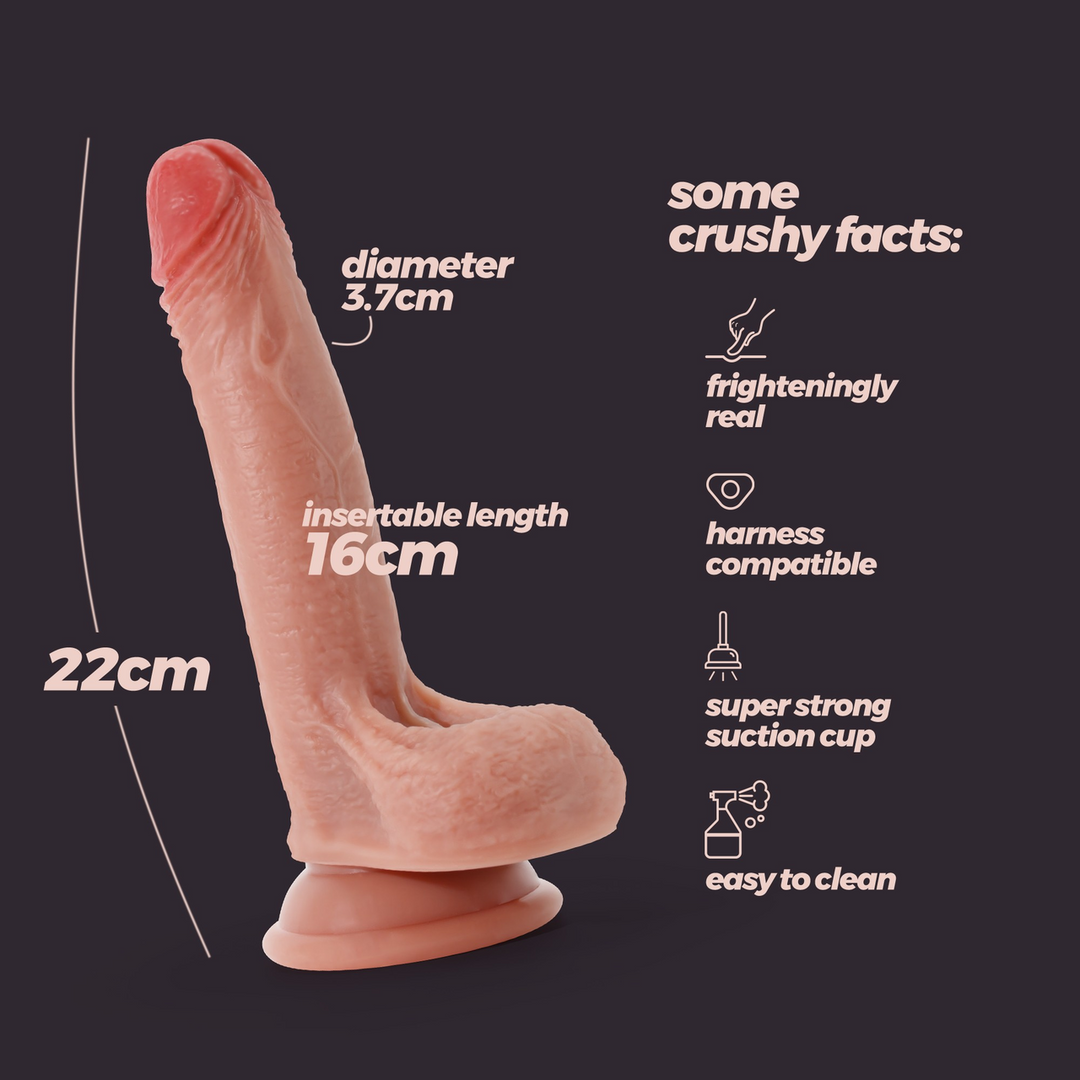 Inviktus - Vloeibare Silikon Dildo - 8 / 22 cm - Vleeskleur - Afbeelding 6