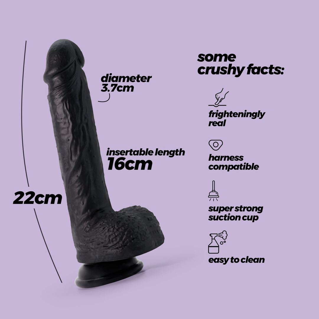 Inviktus - Vloeibare Silicoon Dildo - 8 / 22 cm - Zwart - Afbeelding 7
