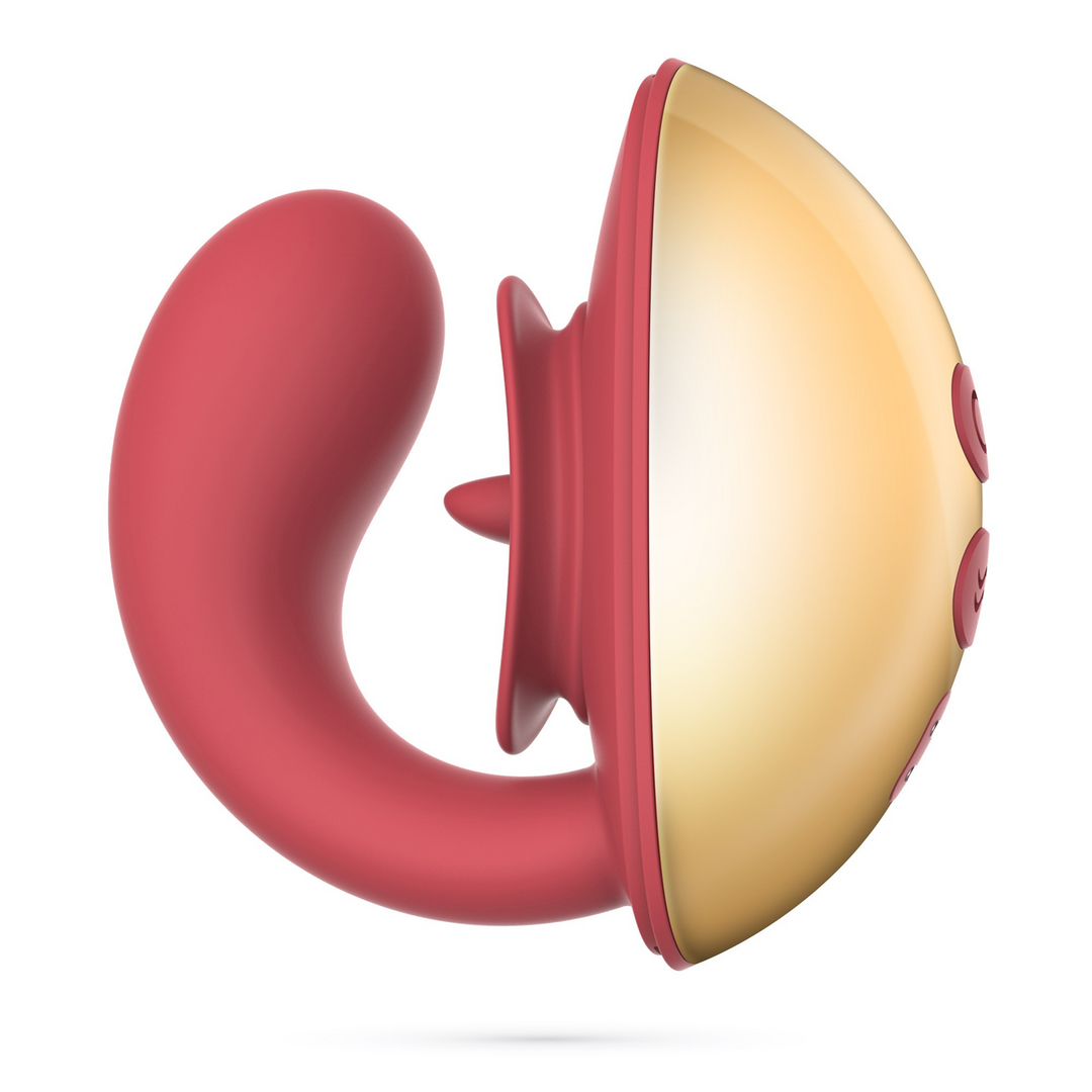 Arcane - Lickende Koppels Vibrator - Rood/Goud - Afbeelding 4