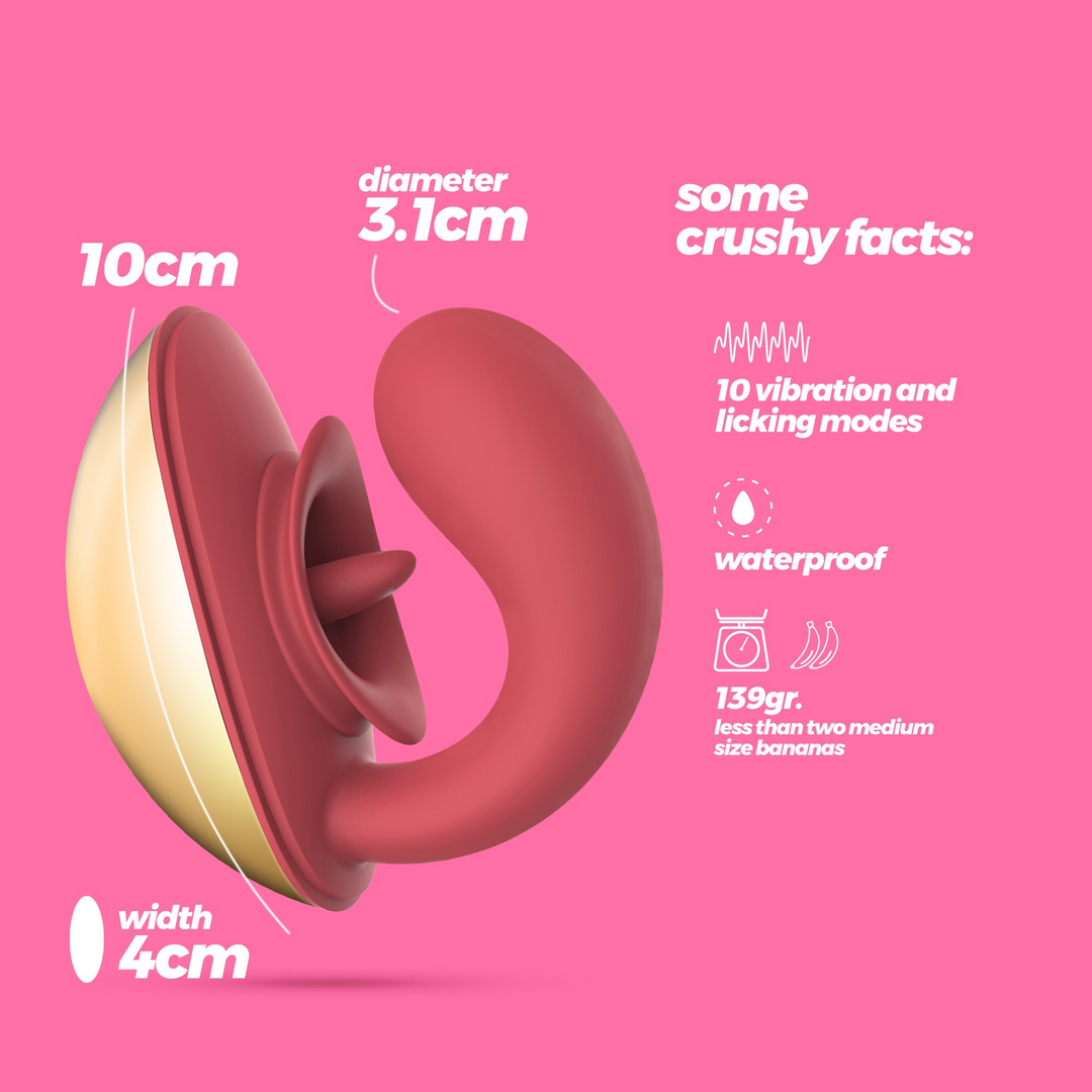 Arcane - Lickende Koppels Vibrator - Rood/Goud - Afbeelding 7