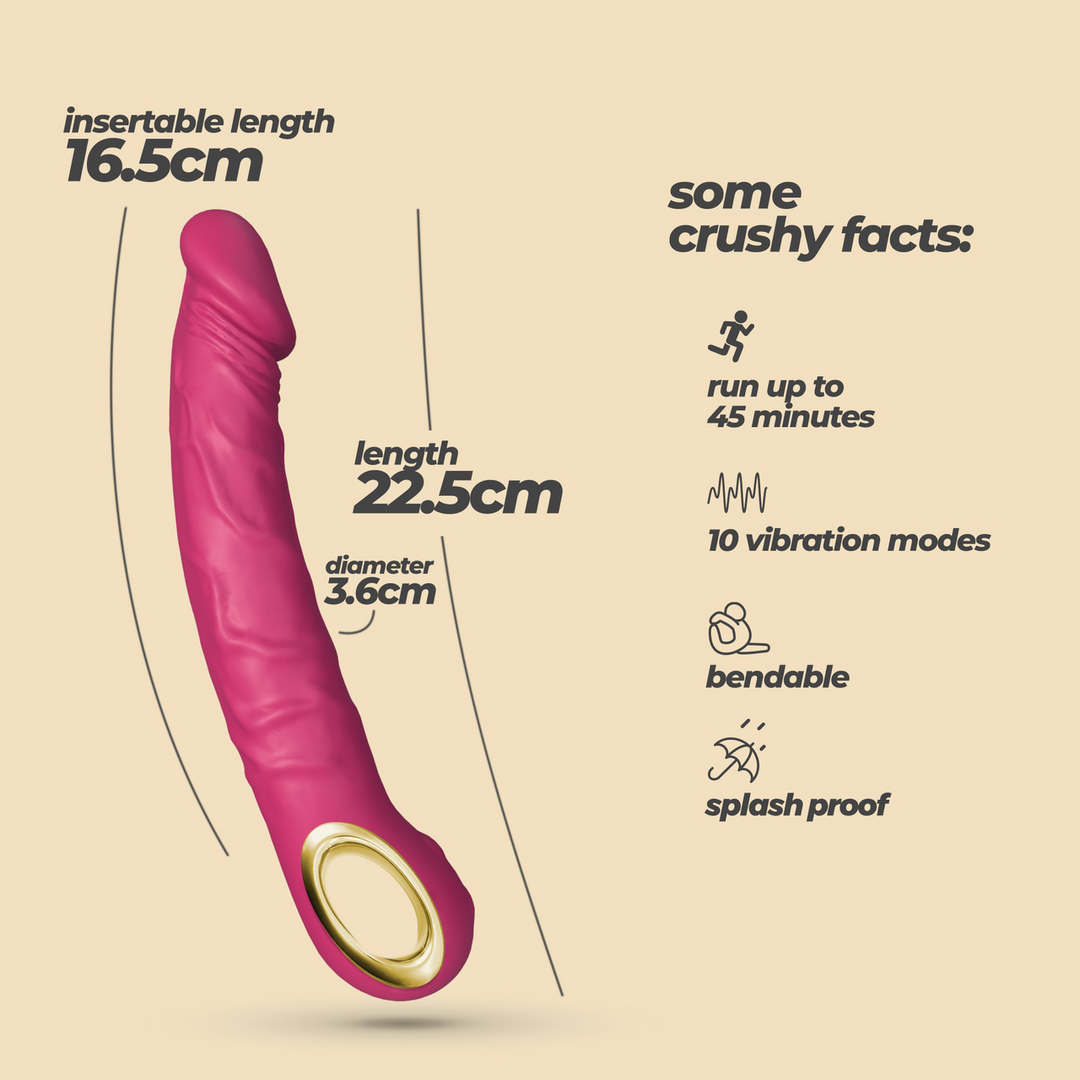 Magnus Bend - Realistische Flexibele Vibrator - Roze - Afbeelding 6