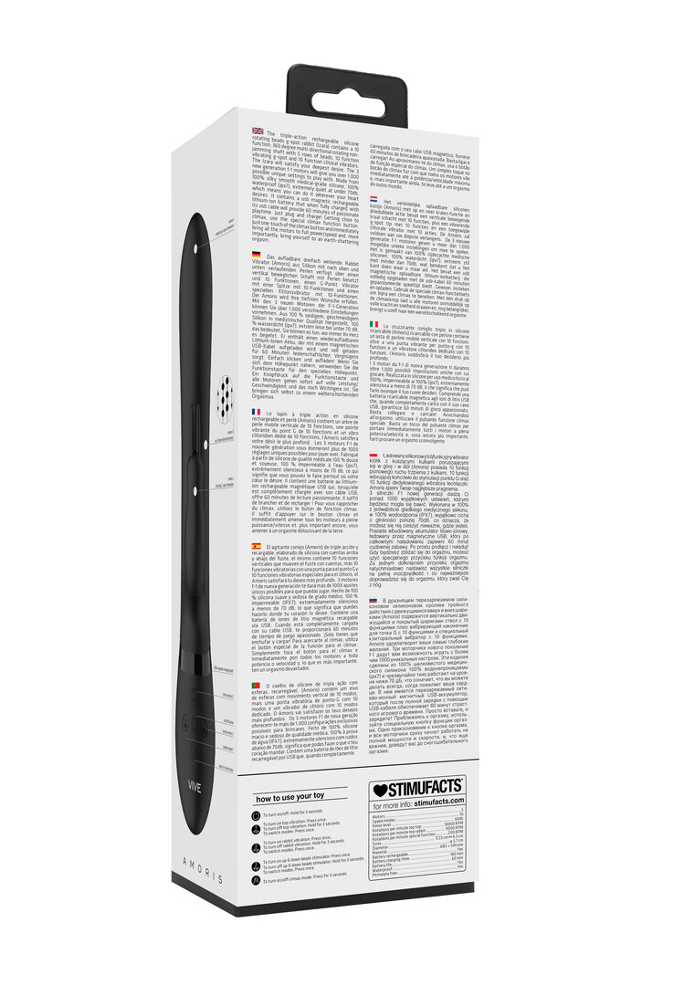 Amoris - Stimulerende Kralen Konijn - Zwart - Afbeelding 3