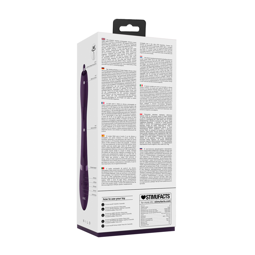 Nilo - Pinpoint Draaibare G-spot Rabbit - Paars - Afbeelding 3