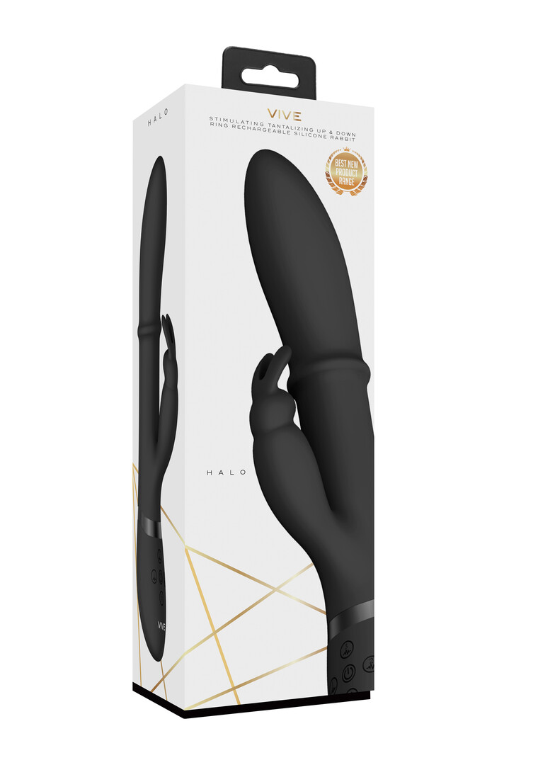 Halo - Ring Rabbit Vibrator - Zwart - Afbeelding 2