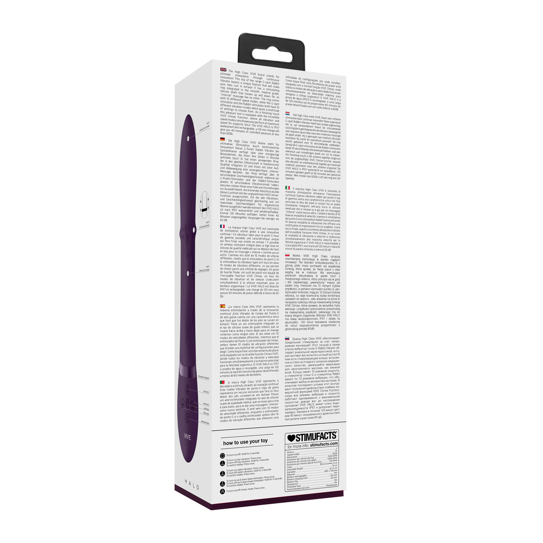 Halo - Ring Rabbit Vibrator - Paars - Afbeelding 3