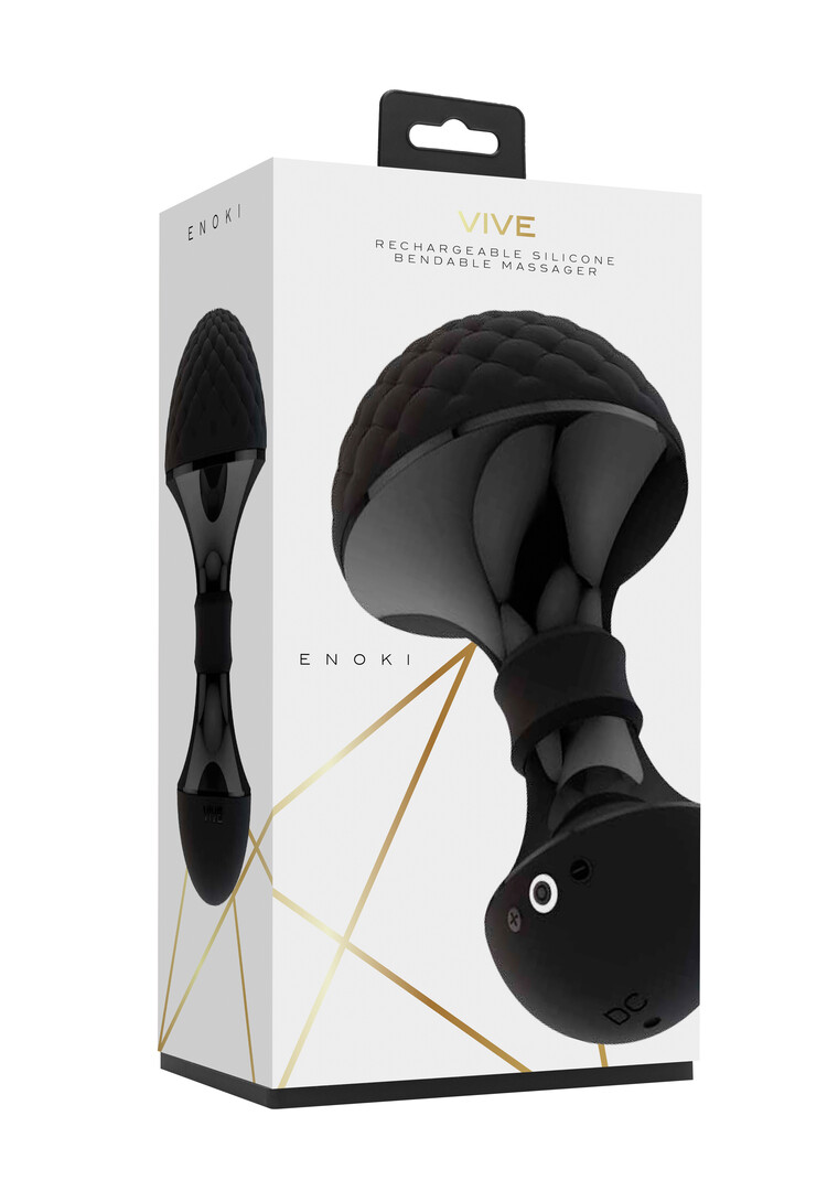 Enoki - Buigbare Massager - Zwart - Afbeelding 2