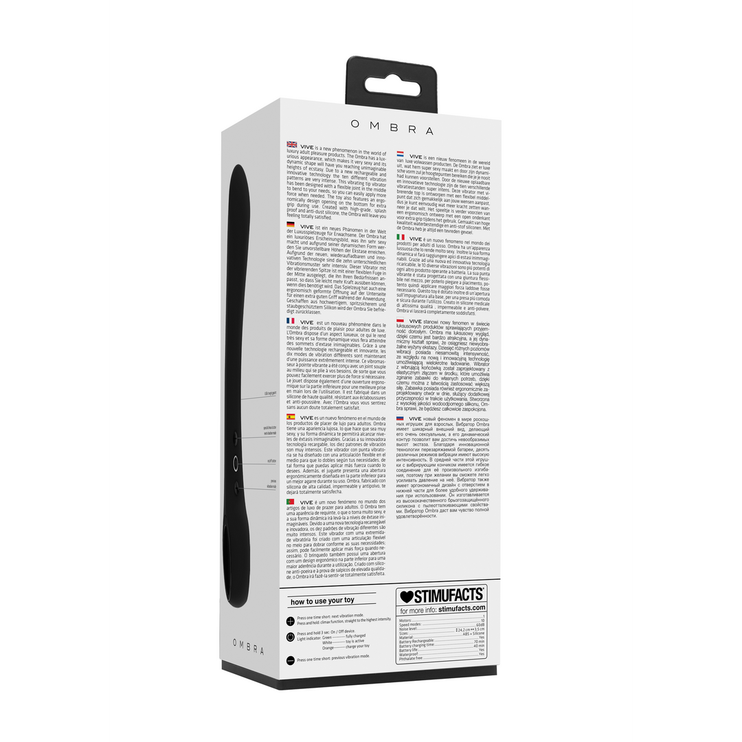 Ombra - Buigbare Vibrator - Zwart - Afbeelding 3