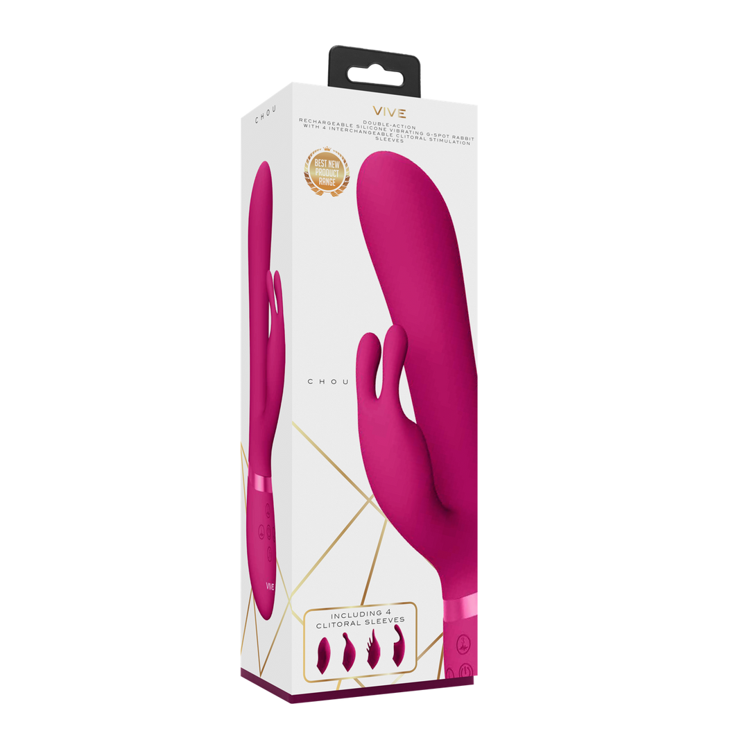 Chou - G-Spot Rabbit Clitoral Stimulator - Roze - Afbeelding 2