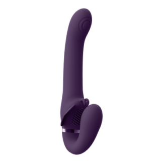 Satu - Pulse-Wave en Vibrerende Strapless Strapon - Paars