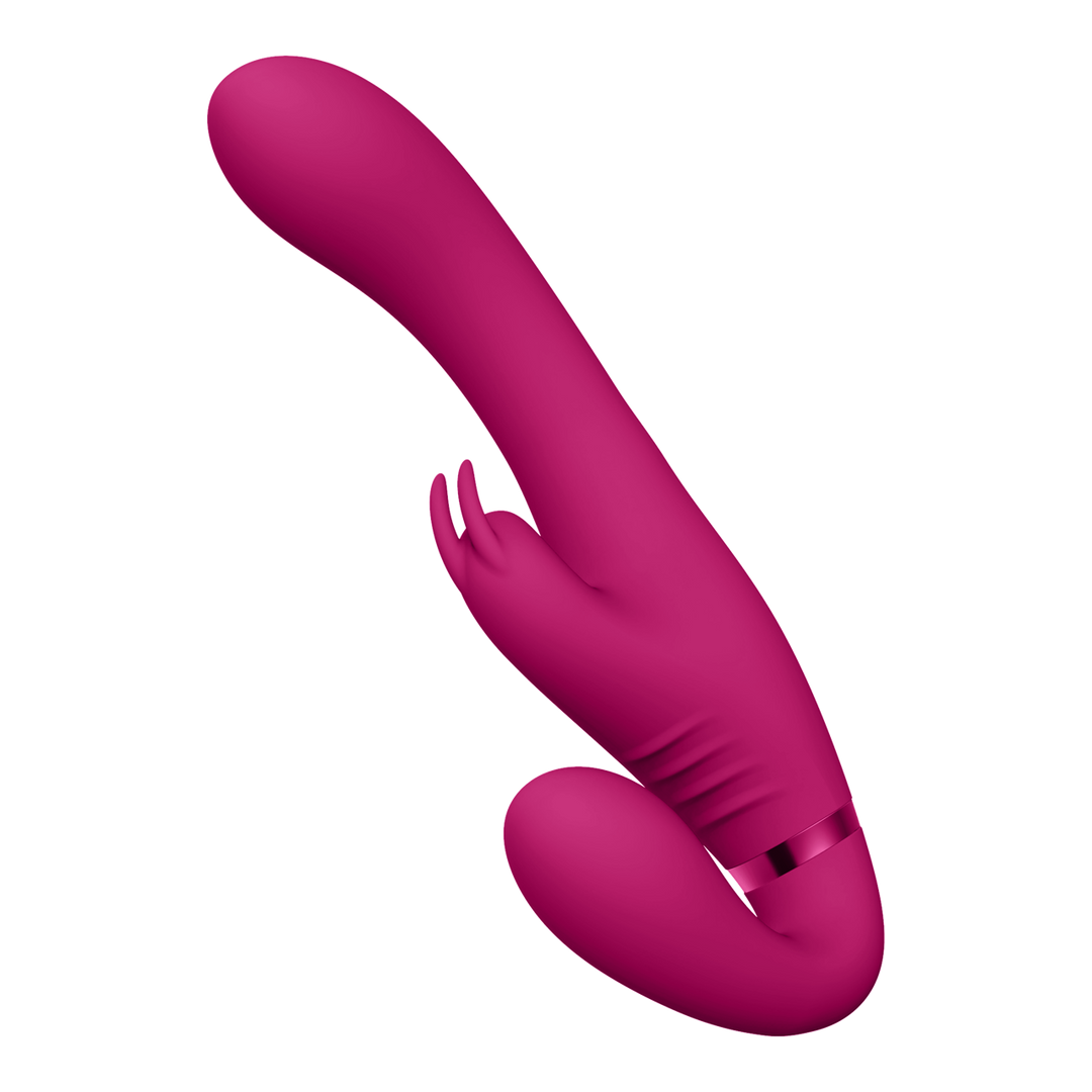 Suki - Vibrerende Strapless Strap-on Rabbit - Roze - Afbeelding 5