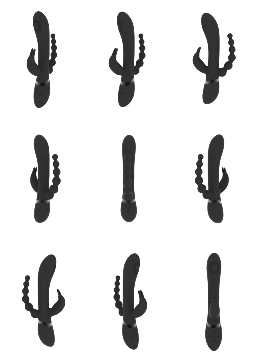 Rini - Pulse Wave Vibrerende Dubbele Penetratie Rabbit - Zwart - Afbeelding 6