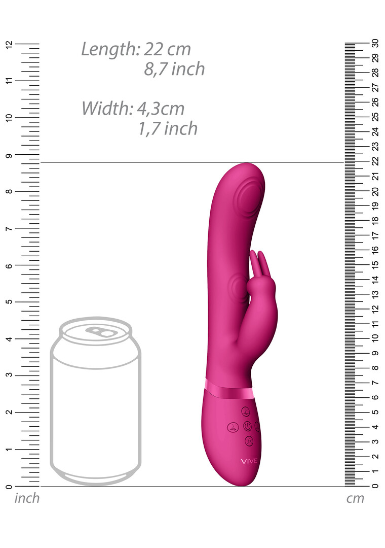 Mei - Dual Pulse-Wave Vibrating C-spot G-Spot Rabbit - Roze - Afbeelding 7